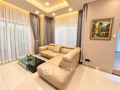 Luxurious living room with elegant sofa and modern decor