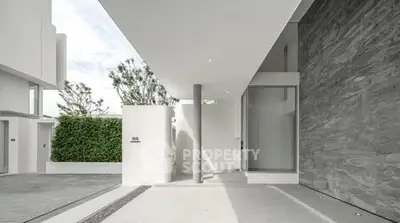 Modern minimalist exterior with sleek design and clean lines