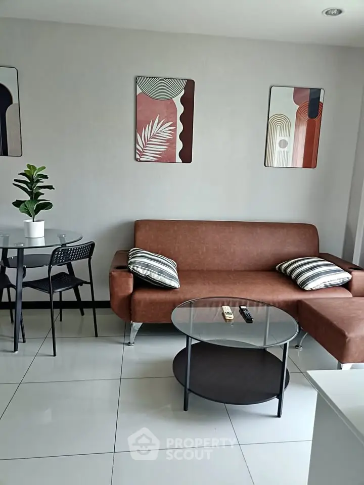 Modern living room with stylish decor and comfortable seating