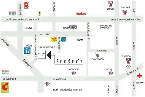 Detailed map showcasing prime real estate locations near major shopping centers and amenities.