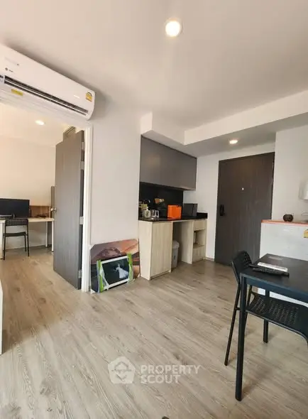 Modern apartment interior with open layout and stylish furnishings