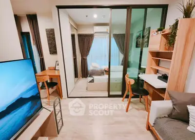 Modern studio apartment with open layout and stylish furnishings