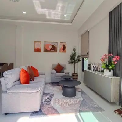 Modern living room with stylish decor and natural light