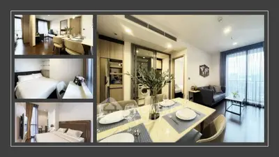 Luxurious modern apartment with elegant dining area and cozy bedrooms