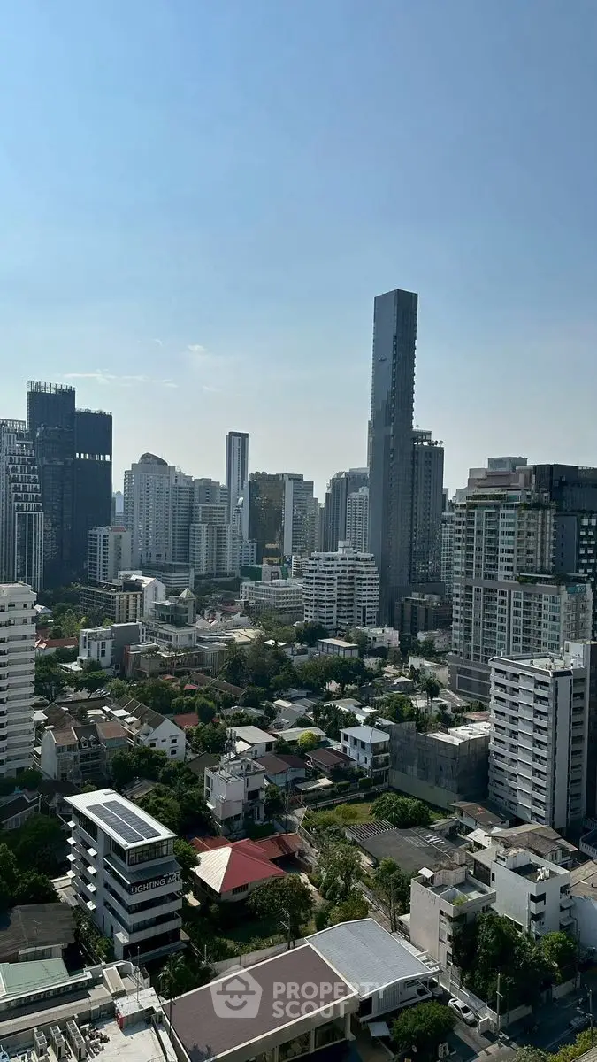 Stunning cityscape view showcasing modern skyscrapers and urban living in a vibrant metropolitan area.