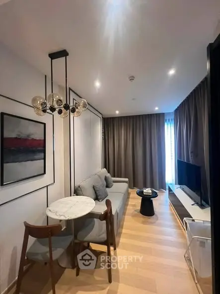 Modern living room with stylish decor and natural light