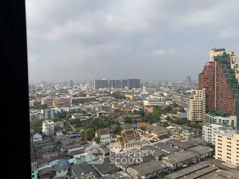 Stunning cityscape view from high-rise building showcasing urban landscape and skyline.