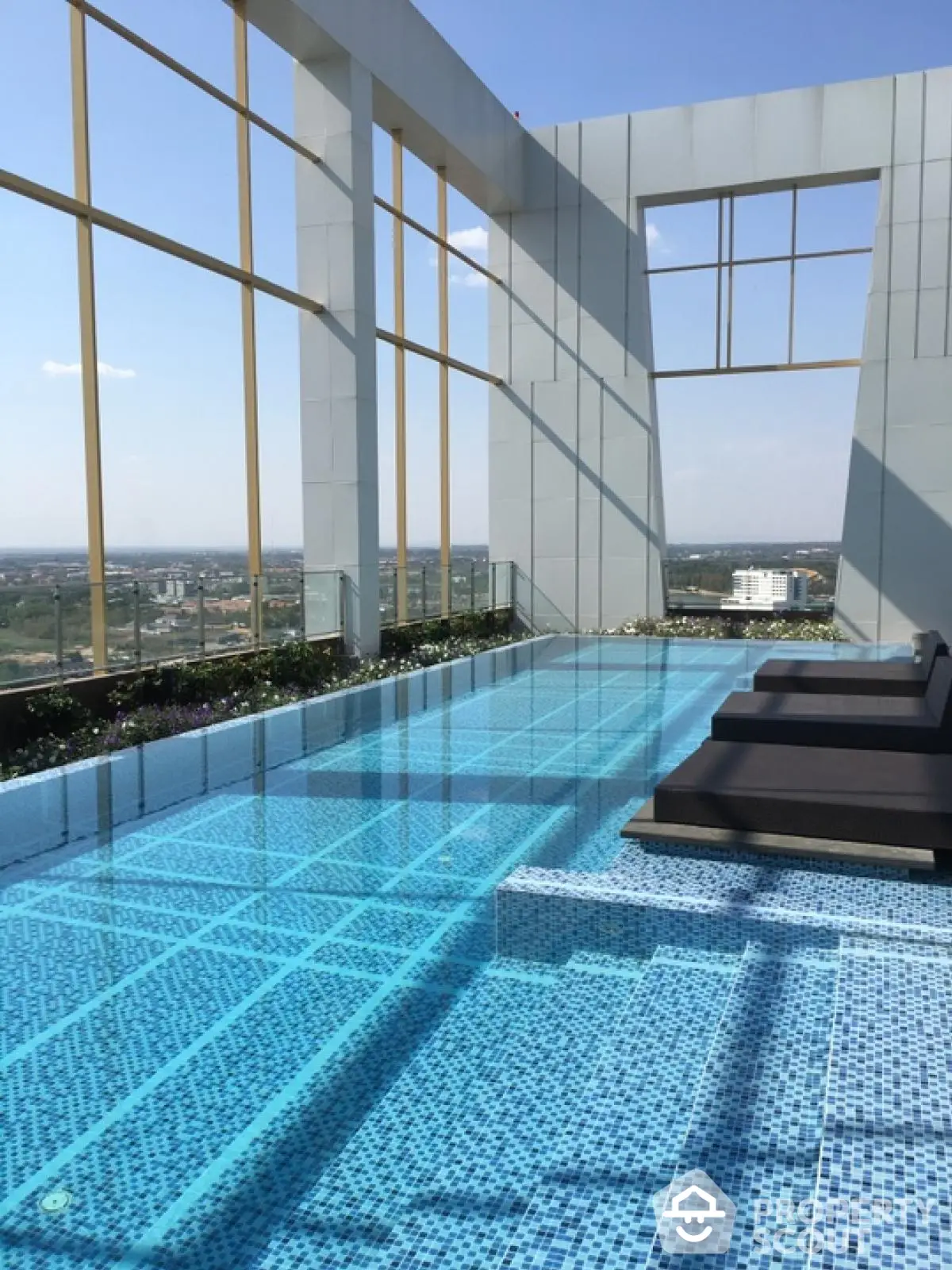 Luxurious rooftop pool with stunning city views and modern design.