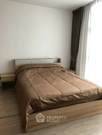 Modern bedroom with minimalist design and natural light