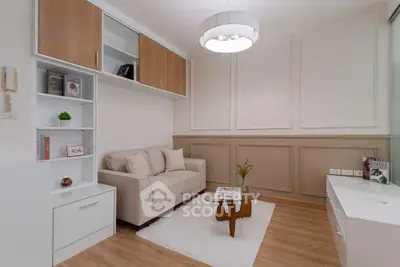 Stylish modern living room with cozy sofa and elegant decor