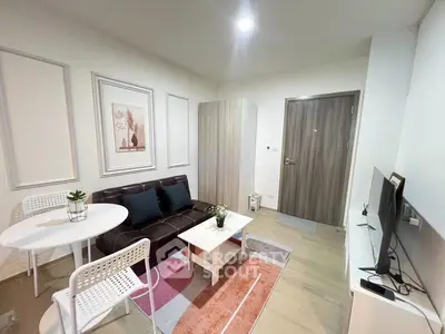 Modern living room with stylish decor and cozy seating area