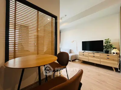 Modern living room with stylish furniture and natural light