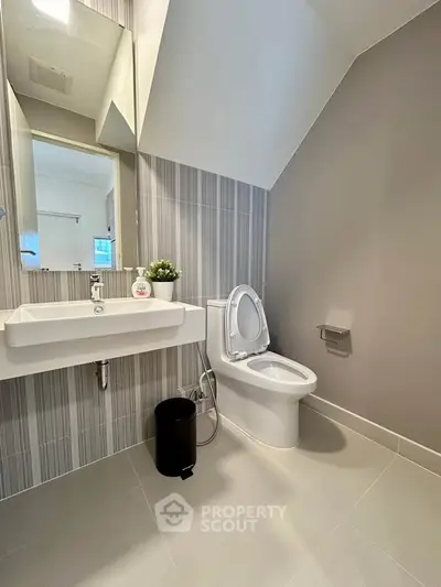 Modern bathroom with sleek design and contemporary fixtures