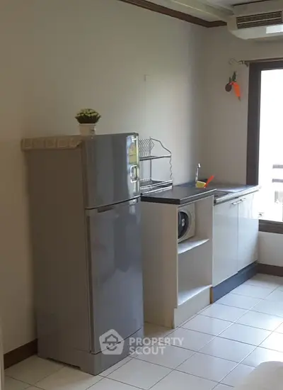 Modern bathroom with sleek design and natural lighting