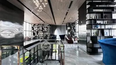 Luxurious modern living room with sleek design and elegant furnishings