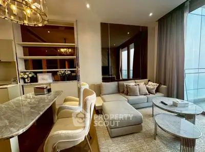 Luxurious modern living room with elegant decor and open layout