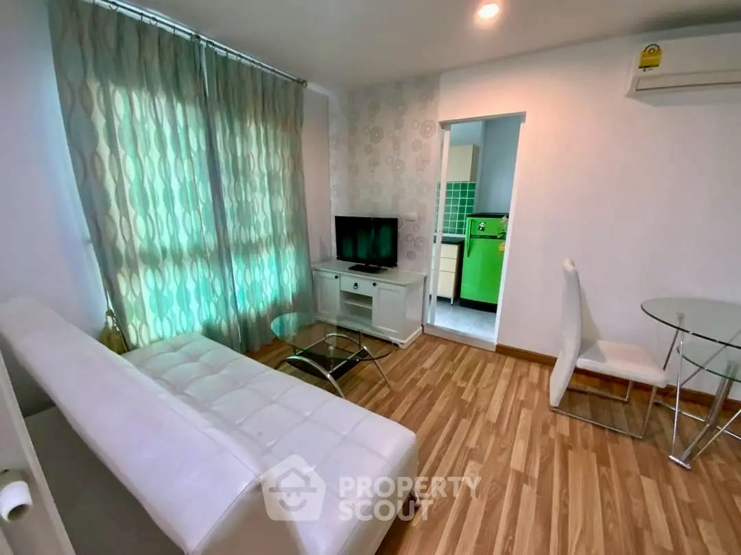 Cozy living room with modern decor and natural light