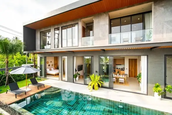 Luxurious modern villa with private pool and spacious outdoor area