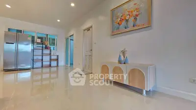 Spacious modern living area with sleek flooring and stylish decor