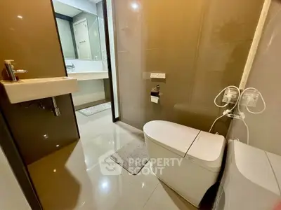 Modern bathroom with sleek fixtures and contemporary design