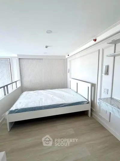 Modern bedroom with minimalist design and natural light