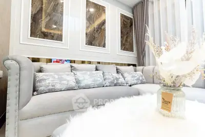 Luxurious living room with elegant sofa and stylish decor
