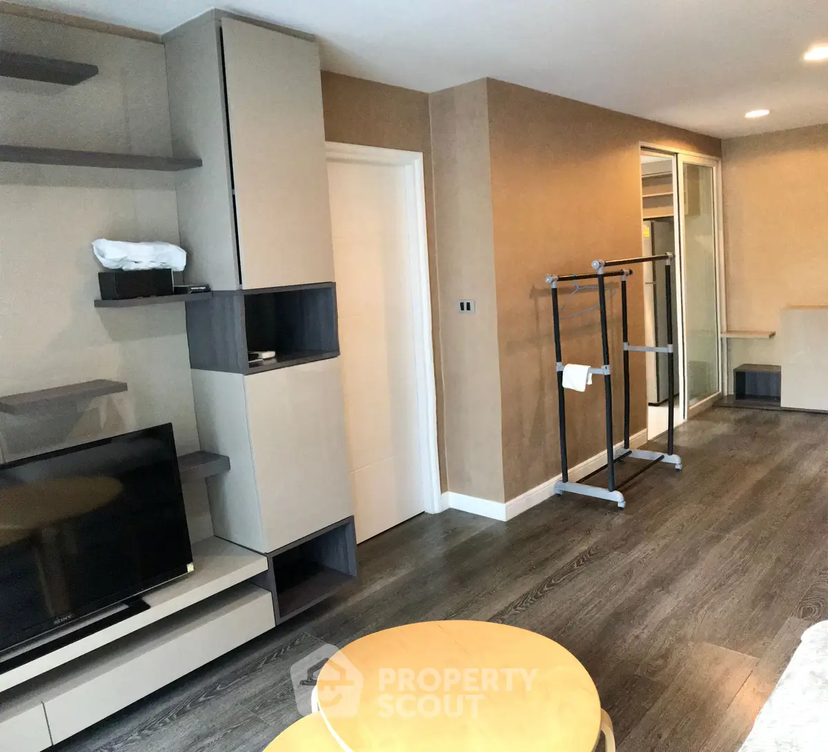 Modern living room with sleek furniture and stylish decor