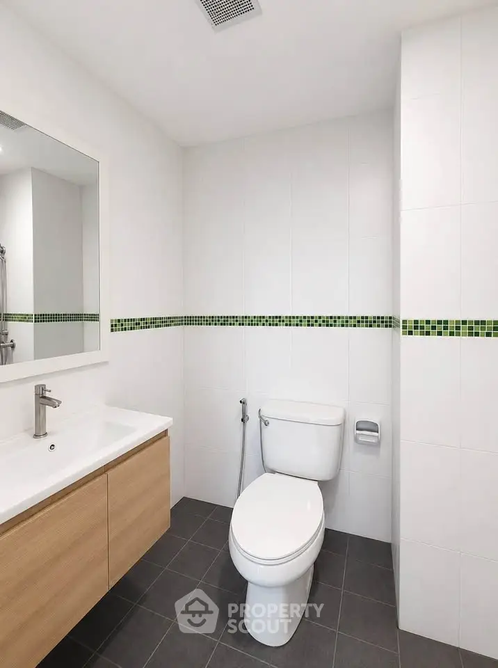 Modern bathroom with sleek fixtures and minimalist design