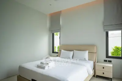 Modern bedroom with minimalist design and natural light