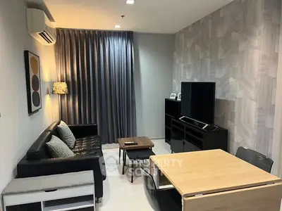 Modern living room with stylish decor and cozy seating area