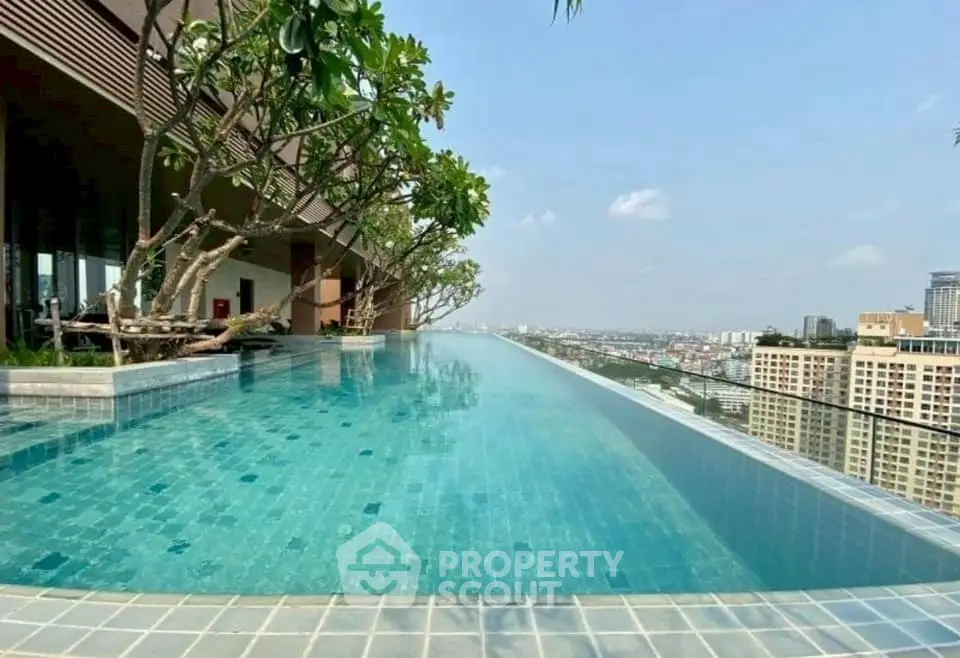Luxurious rooftop infinity pool with stunning cityscape views, perfect for relaxation and leisure.