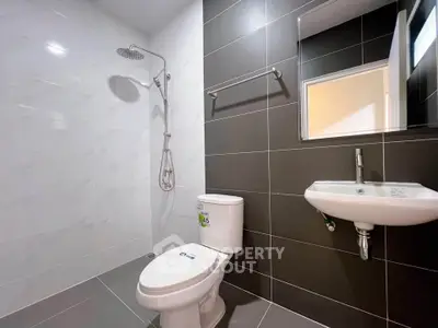 Modern bathroom with sleek fixtures and contemporary design