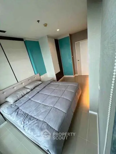 Modern bedroom with stylish decor and cozy ambiance
