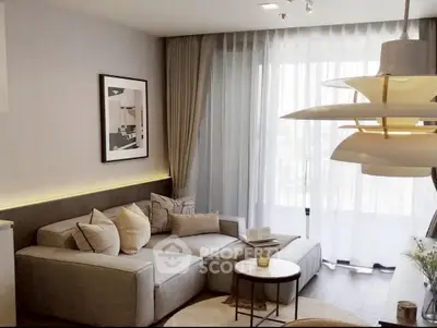 Modern living room with stylish decor and natural light