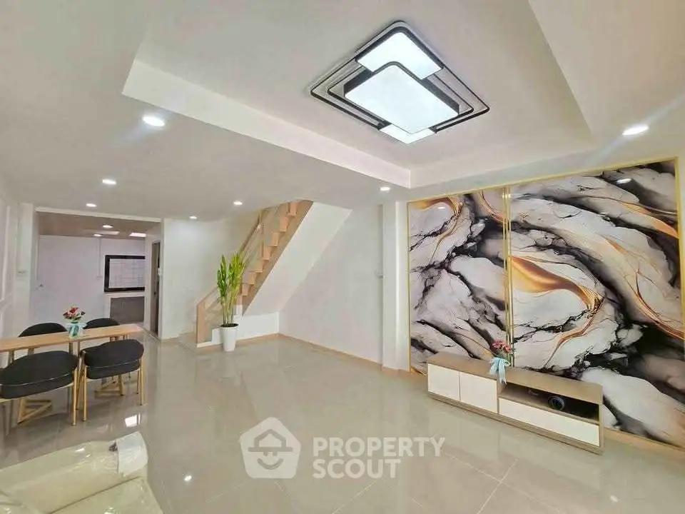 Modern living room with stylish decor and open layout