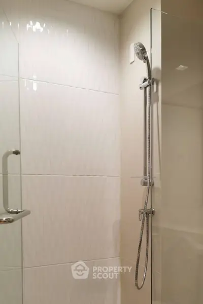 Modern bathroom with sleek shower design and glass enclosure
