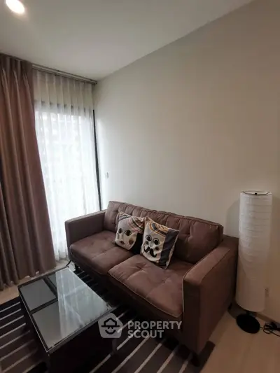 Cozy living room with modern sofa and stylish decor