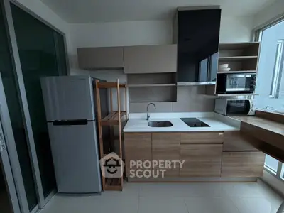 Modern kitchen with sleek cabinets, built-in appliances, and ample natural light.