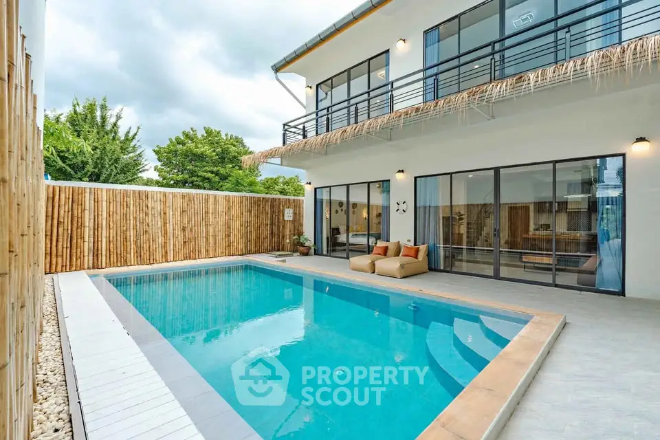Modern villa with a private pool and spacious outdoor area, perfect for luxury living.