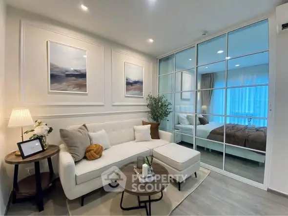 Modern living room with elegant decor and cozy ambiance