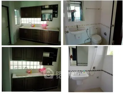 Modern bathroom with sleek cabinetry and stylish fixtures in a contemporary home.