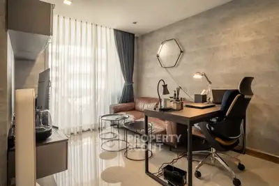 Modern study room with stylish furniture and natural light