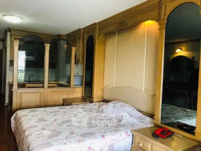 Charming bedroom with elegant wooden decor and cozy ambiance