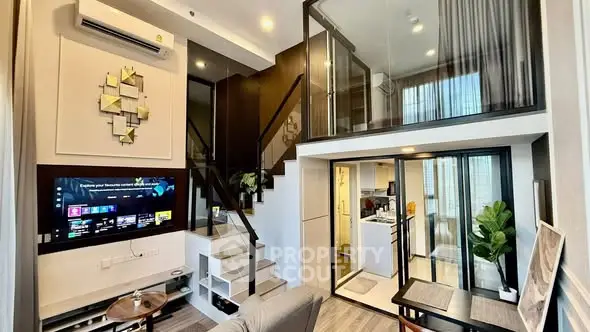 Modern duplex apartment with stylish interior and open layout