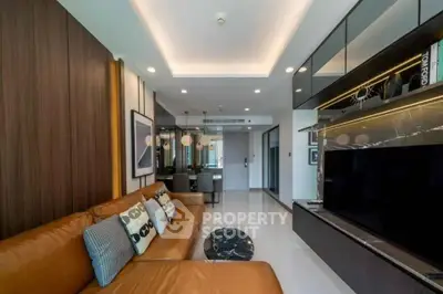 Luxurious modern living room with sleek design and elegant decor