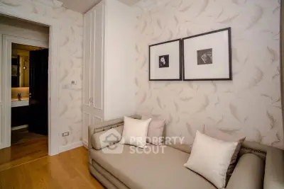 Chic and cozy living space with elegant decor and soft lighting