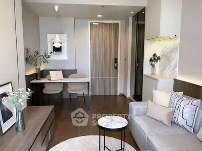 Stylish modern living room with elegant decor and cozy seating area