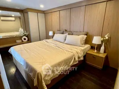 Elegant bedroom with cozy lighting and modern decor