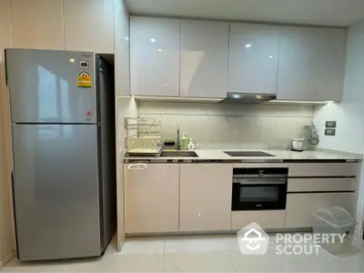 Modern kitchen with sleek cabinetry and built-in appliances