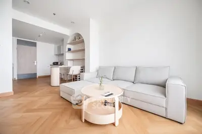 Modern living room with stylish furniture and open layout